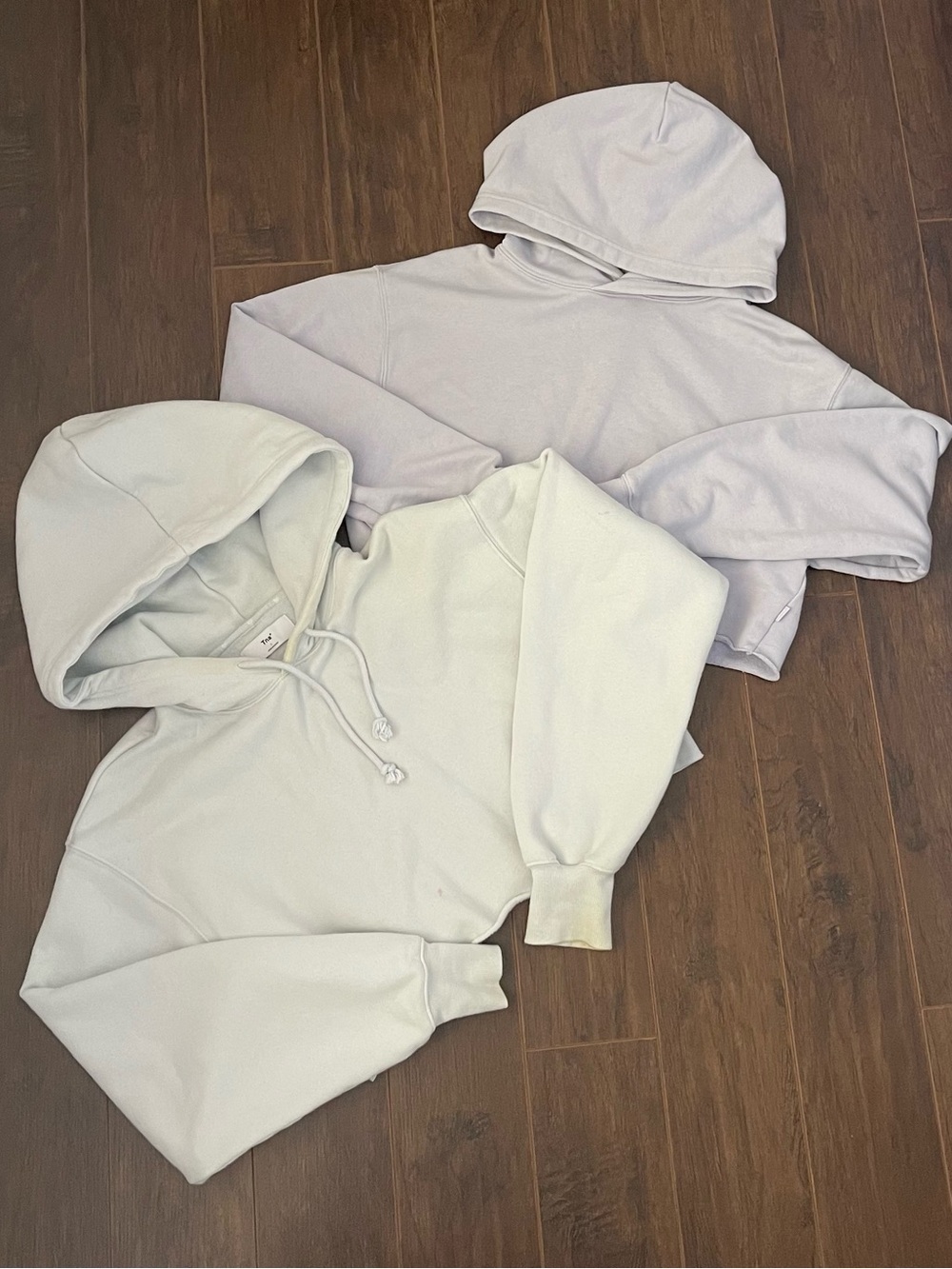 Vintage 2 TNA Cropped Hoodies - Pastel Lavender and Pale Blue
